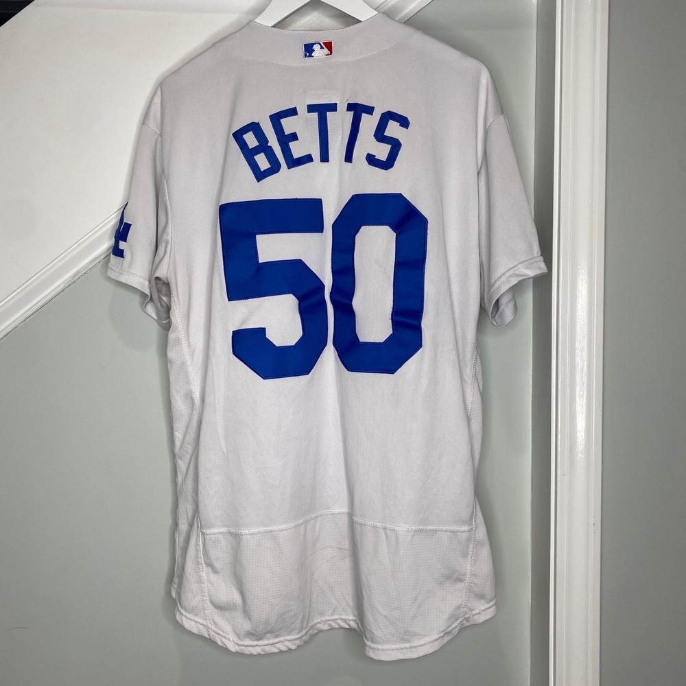 Nike Los Angeles Dodgers Mookie Betts 50 Authentic Jersey World Series Patch 48